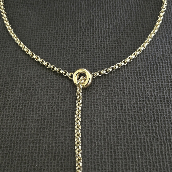 Happily😄 Grey🩶 Gold💛 Lariat Necklace - NWT - Picture 4 of 16